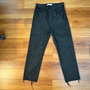 Abercrombie & Fitch Leather Curve Love Ultra High Rise Ankle Straight Jean